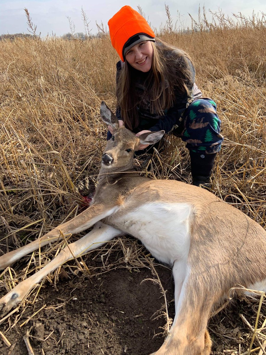 Mrs_TxWolf's tweet image. She got another one this morning!  Going out again tonight for bigger!  #myhuntinggirl #leanmeat #stockedfreezer