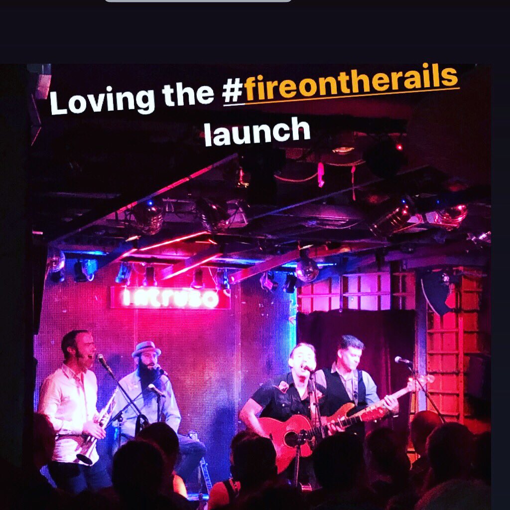 IrlEmbMadrid's tweet photo. ¡Genial gig @TrackDogsMusic ! Congratulations on your new album #fireontherails https://t.co/84ZxLot2l9