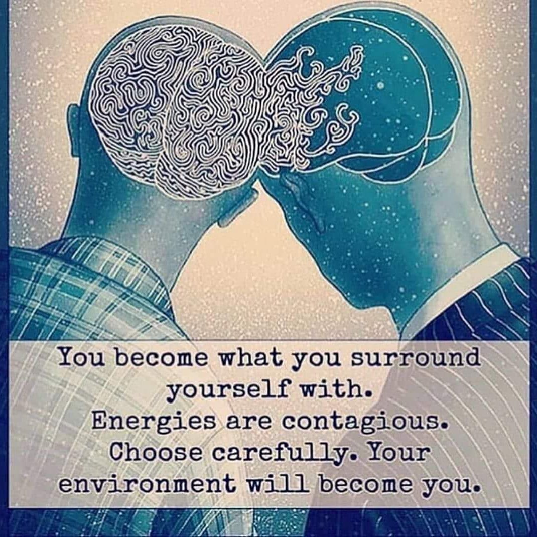 We become what we surround ourselves with, energies are contagious! #surroundyourselfwithpositivepeople #mindpower #yesyoucan