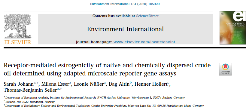 TBScienv's tweet photo. Water-soluble fractions underlying an oil slick can contain estrogenic subststances. Evidence, adapted bioassays, role of dispersants, and choice of tools - all in here. Check it out, it's Open Access! https://t.co/fCVkaknn7u
Great job, Sarah! #GraceOilProject https://t.co/9ffjW3DdNR