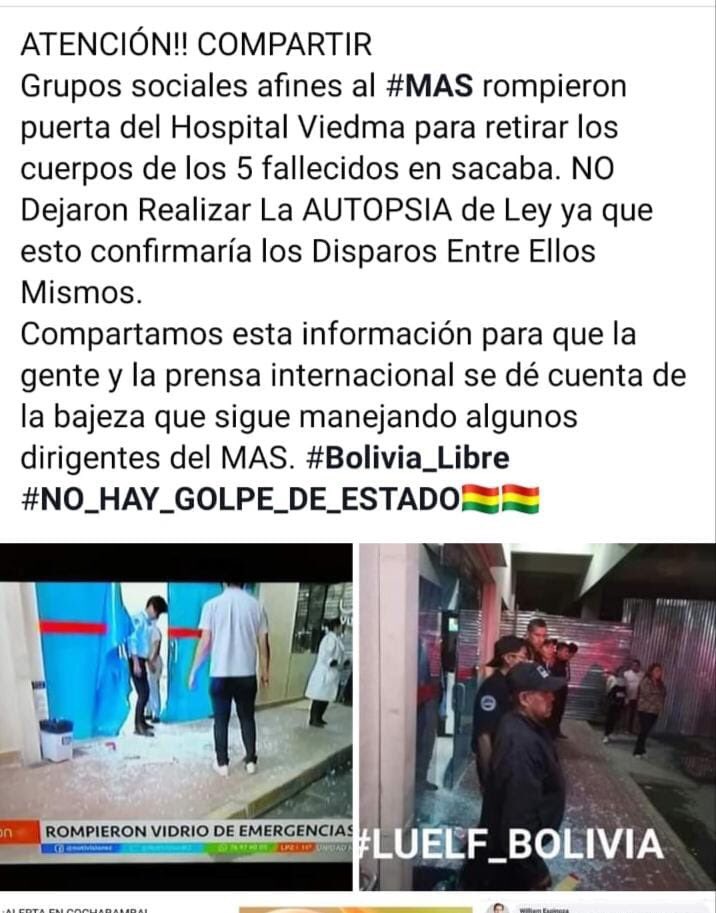 nataliapomaroc2's tweet photo. Los masistas estan matando a su propia gente para culpar a la Policia y Militares #EvoDictador #EvoAsesino @bbcmundo @nytimes @NoticiasONU @UniNoticias @oppenheimera @EU_Commission @Canal_BoliviaTV https://t.co/JlcsdFCrVJ
