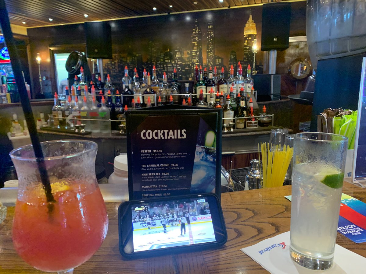 Jeremy__C__'s tweet photo. GKG!!! Just boarded Carnival Cruise and the first thing my wife and did was get a drink and put the game on #GoKingsGo #LAKings @bernadette__c__ https://t.co/jmttGXd0eu