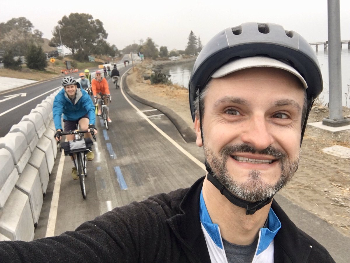 prinzrob's tweet photo. We did it! My first (hopefully of many) SF to Treasure Island bike ride is a wrap. Beautiful day, beautiful people, loveliness all around. We’re coming for you next Bay Bridge west span! #RSRBridge https://t.co/90aZn7bTPG