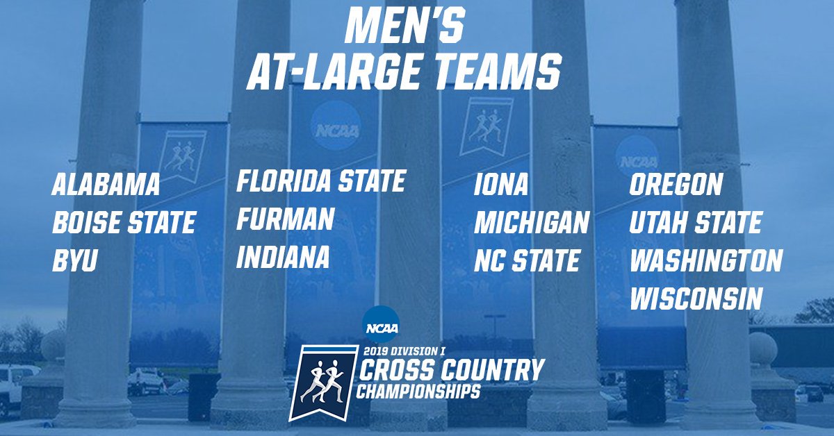NCAATrackField's tweet photo. #ncaaXC Championships Men's At-Large Teams. https://t.co/0fyYN1MpoT