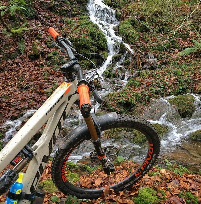 BikeDibley's tweet photo. I had a nice day riding in #Cwmcarn with @markhudsongbm today. No matter how much water, that place never seems too wet. Though the falls and streams were torrents.
.
Bike update...the @pivotcyclesuk #Firebird29 is just superb. 170mm up front and 162mm it back with big 29” w… https://t.co/rei6CHEXEk