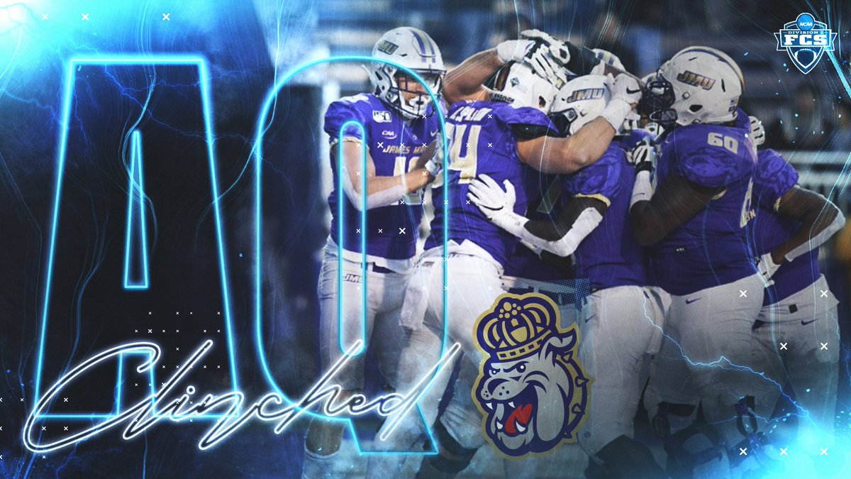 NCAA_FCS's tweet photo. The Dukes have clinched!

@JMUFootball is outright @caafootball champions for the third time in the last four years, and will be making their way to the playoffs!! 

#FCS https://t.co/DsFiuXmPHu