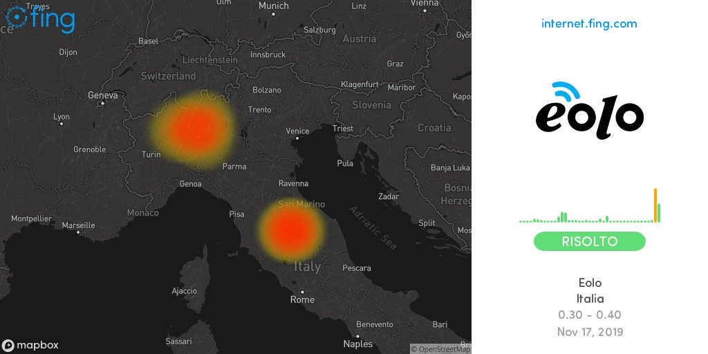 outagedetect's tweet photo. โ
Moderato #disservizio Internet finito: #Eolo in #Italia dalle 0.30 risolto dopo 10 minuti, con impatto su #Momo #Erba #Barzago +2 aree
๐ฎ๐น Mappa e analisi live
๐ https://t.co/GJgfkfC5Xx
#eolo_it #Eolodown #Eoloup #problemiEolo #online #Italy #notte https://t.co/53ARLjTRNp