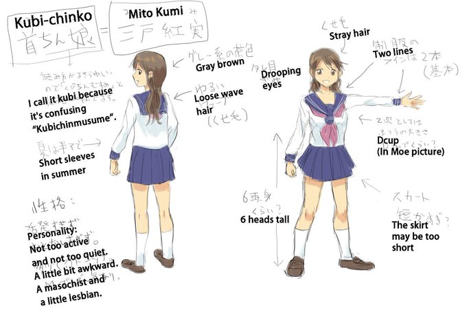 [R-18G] Kubichinko character reference #首ちん娘 #首まん娘 #四肢ちん娘 #乳ちん娘 #キャラクター設定 #首チンコ  