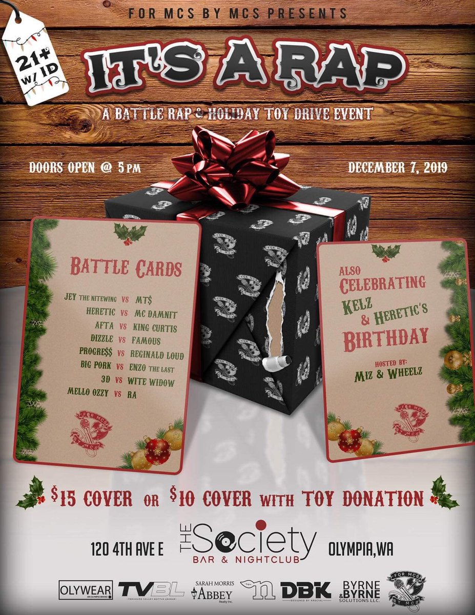 k_sas23's tweet photo. We are 3 weeks away from Our annual bday &amp; Toy drive event “Its a rap”! Come have some fun for a good cause!
Also want to thank everyone for all the love &amp; support wit our first KOTD “NorthWEST” event. 2020 will be bigger &amp; better! 
Thank you from #4MBM #TeamNW #KOTDNW 💚👊🏽🎁 https://t.co/lZX3zFAO7A