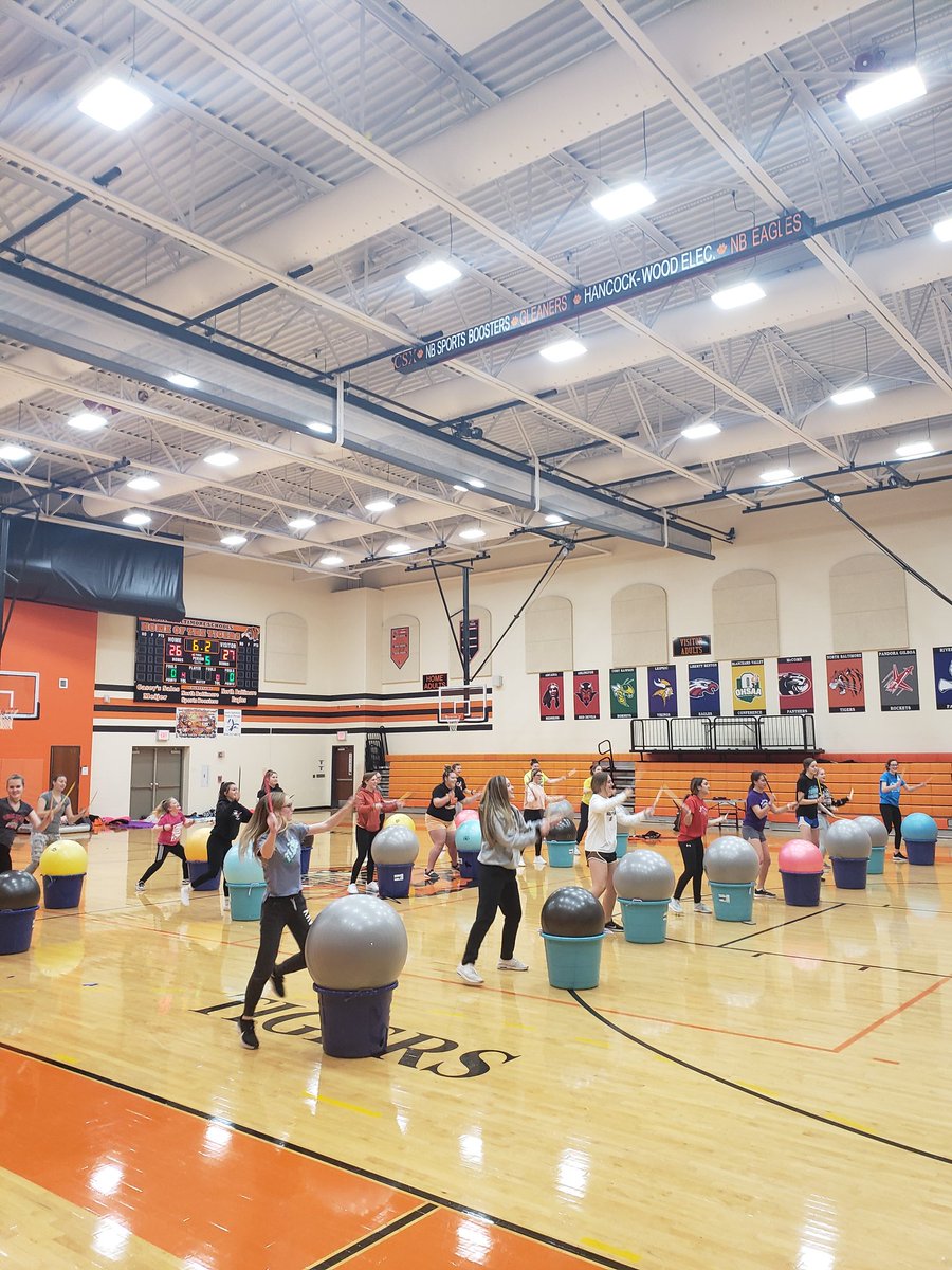 Your @ladytigers getting their groove on. Thanks #northbaltimorenutrition for helping us condition. #teambonding #lockin