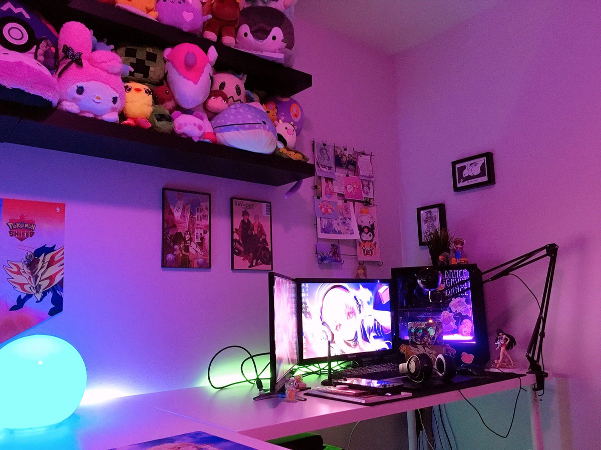 Purple Gaming Setup Kawaii setup gamer gaming pc pink aesthetic kawaii ...