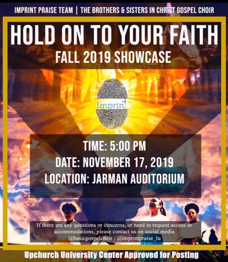 ELynne_VA's tweet photo. 5 p.m. tomorrow at Jarman Auditorium: Hold On to Your Faith Showcase with @ImprintPraise &amp; @BASICGospel. https://t.co/06EpvN1Ydj