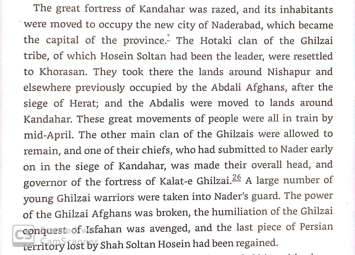 Nader conquered Afghanistan, adding many Afghans to his army, & resettling them were they could be more easily controlled.