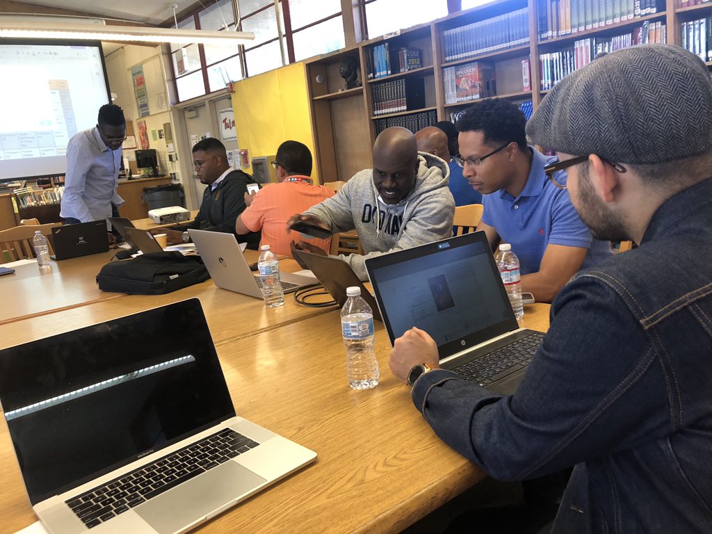 BlainWatson's tweet photo. Today was the most successful collab session for the Compton Male Teacher of Color Network, yet! Always an honor to serve w/@TravisJBristol to support the growth of a diverse group of male teachers & admin of color. We are here!. #cmtcn @mrmicahali @satrazurita @ComptonUnified https://t.co/ddcyIxErj7