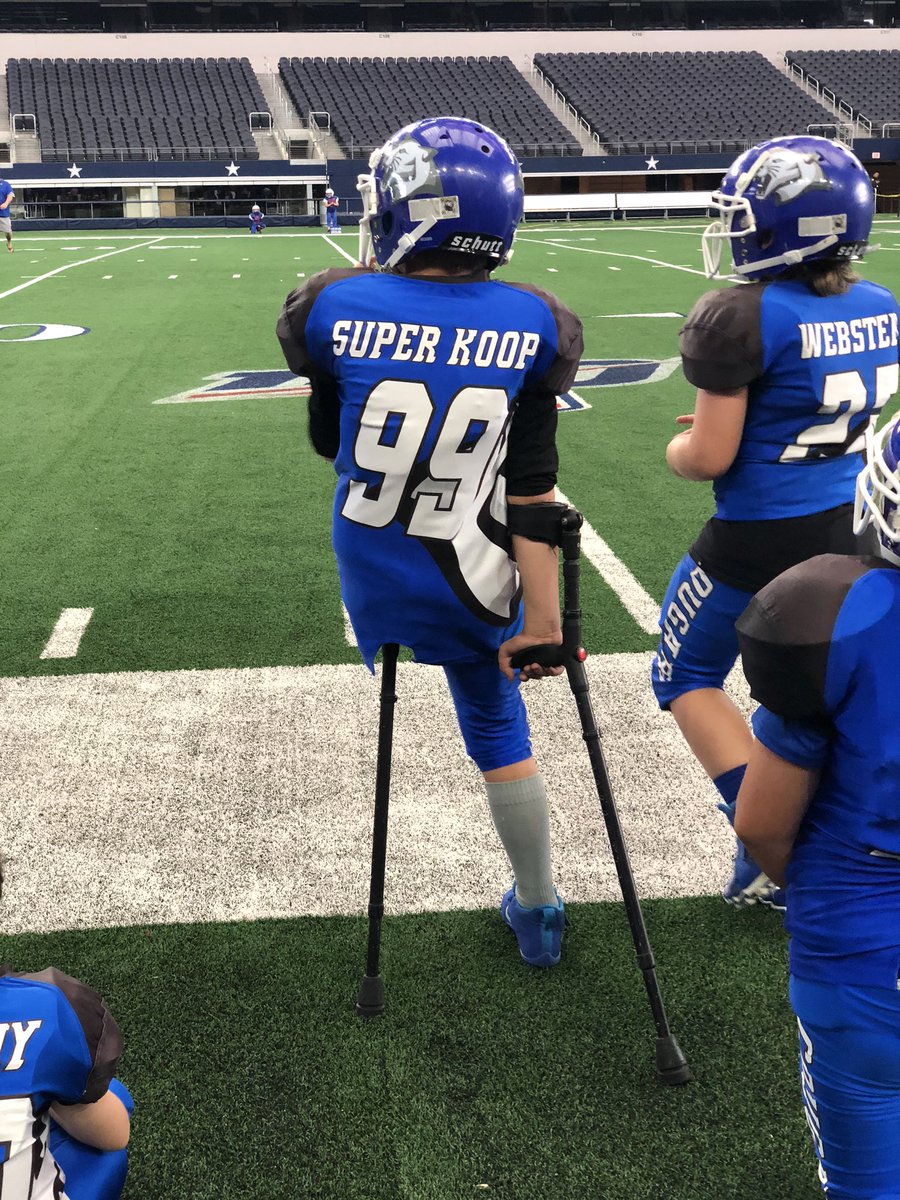 mrsmexicant's tweet photo. Kooper showed us again today that nothing can stop him! He played his heart out today on the cowboys field!  Please retweet to show that you can do anything you set your mind too! #DallasCowboys #HiremeJerry #CowboysNation #SuperKooper #NeverGiveUp https://t.co/1G0Owsohmd