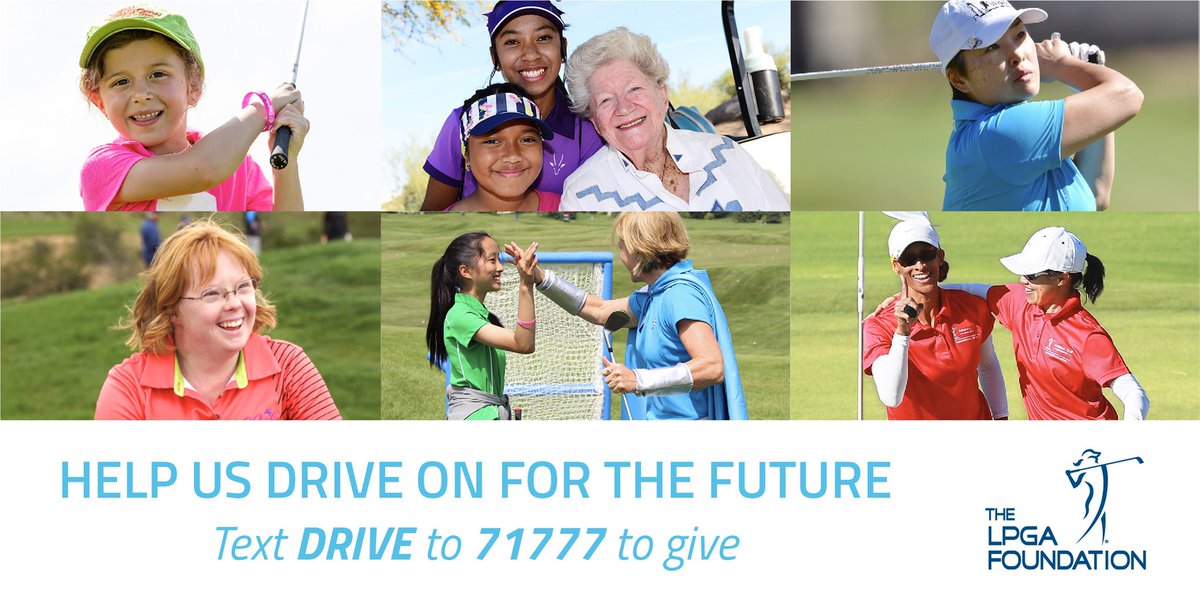 LPGAGirlsGolf's tweet photo. ICYMI: We just launched our "Drive On For The Future" campaign for The @LPGA Foundation. Join the $50 for 50% movement! #DriveOn 

Learn more ==> https://t.co/dzbcTzjWHv https://t.co/krhR8d2lOU
