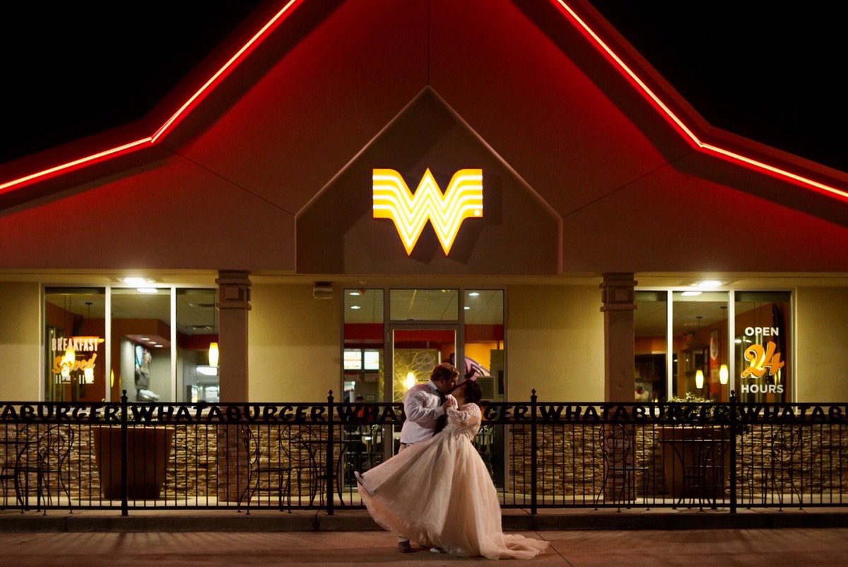 CWSneed14's tweet photo. What else are Texans supposed to do to celebrate their marriage? Thanks @Whataburger for helping us cap off a perfect day! https://t.co/z4U29a9fSn