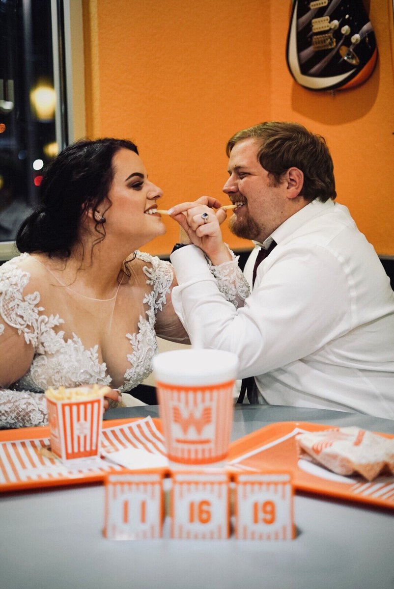 CWSneed14's tweet photo. What else are Texans supposed to do to celebrate their marriage? Thanks @Whataburger for helping us cap off a perfect day! https://t.co/z4U29a9fSn