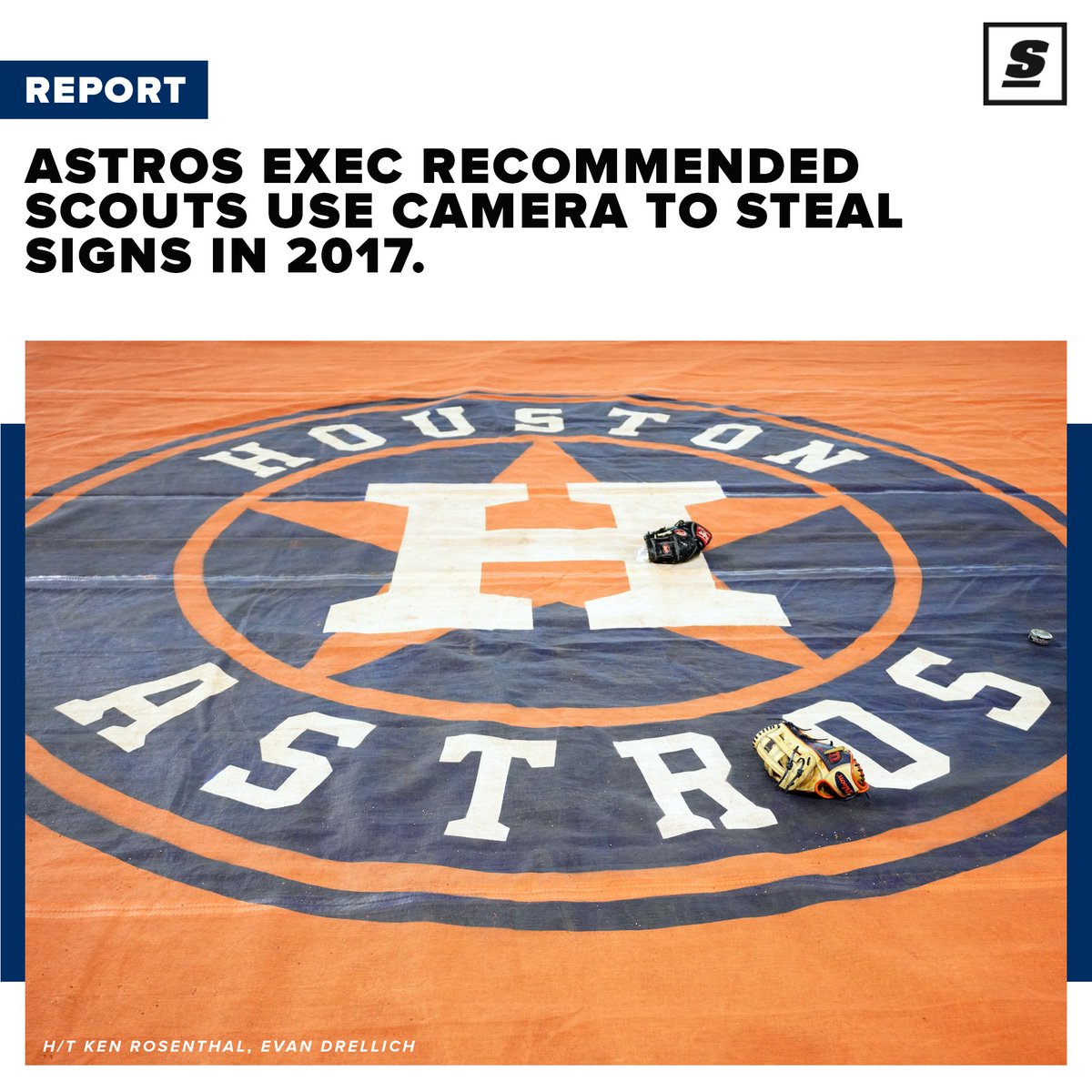 theScore's tweet image. A front-office executive reportedly suggested using a camera for stealing signs. thesco.re/2XsSdyc