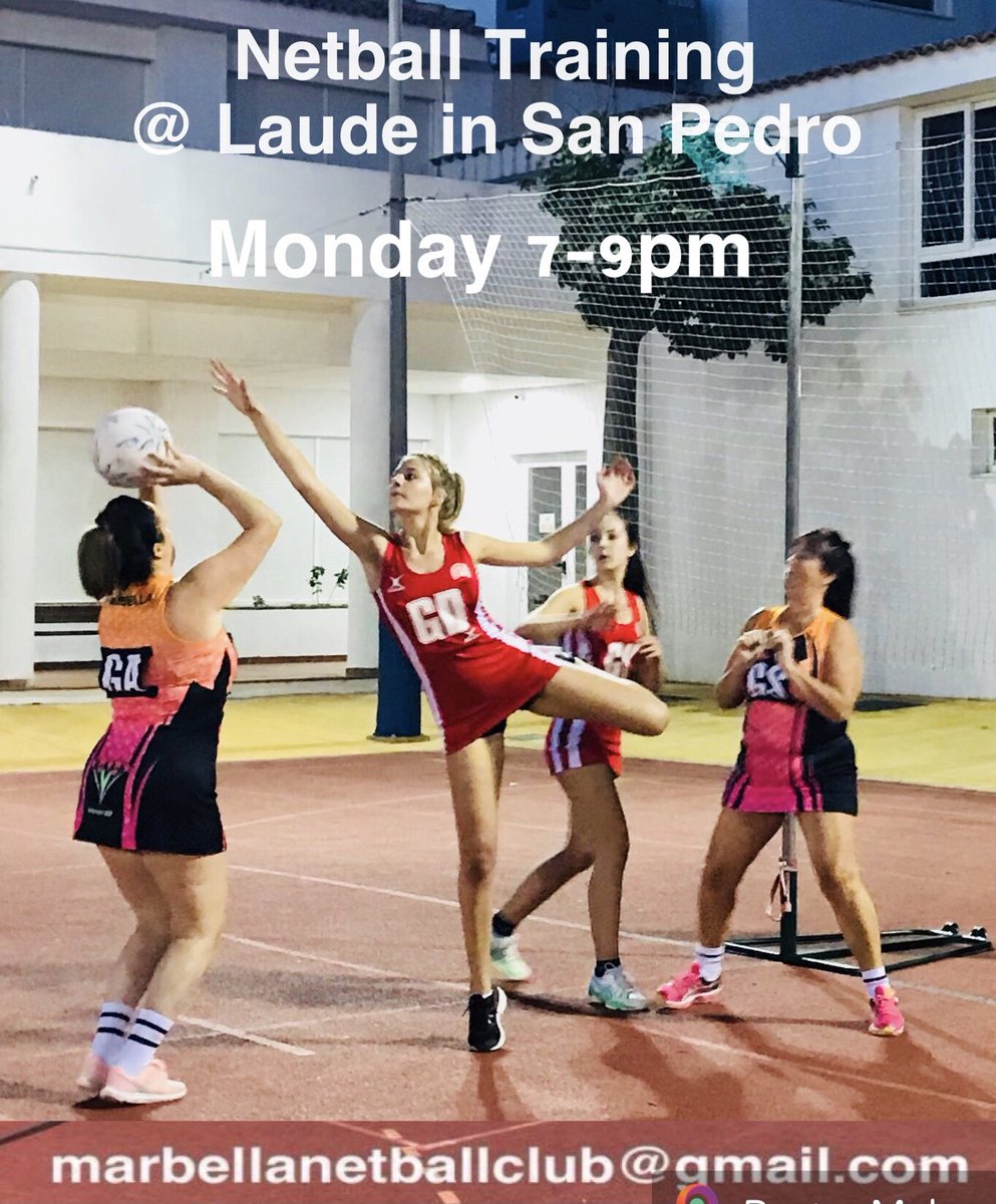 NetballMarbella's tweet photo. Don’t miss netball training Monday, all welcome  #marbellanetballclub #netball  #netballtraining #netballteam
#mondaymotivation #netballers https://t.co/IAN4S4reYW