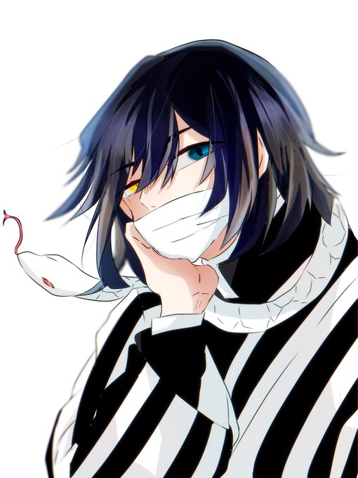 日暮さんがTwitterに投稿した伊黒小芭内(鬼滅の刃)のイラスト。