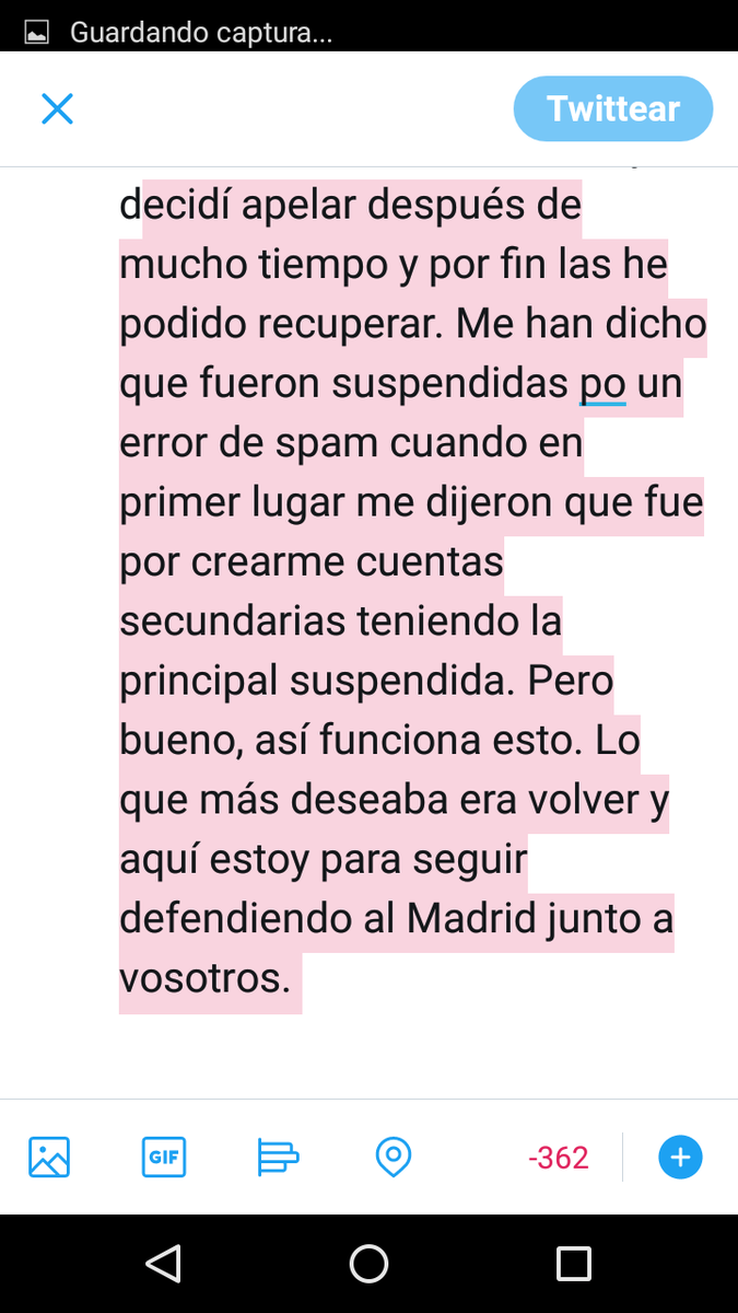 Holaaaaaaaaa mis madridistas. Tras más de un año de suspensión de mis dos cuentas, estoy de vuelta. Ha sido dura la espera y pensé que nunca volvería pero por fin estoy aquí. Os he echado muchísimo de menos este tiempo, pero aquí seguiré hasta que Twitter me deje. HALA MADRID