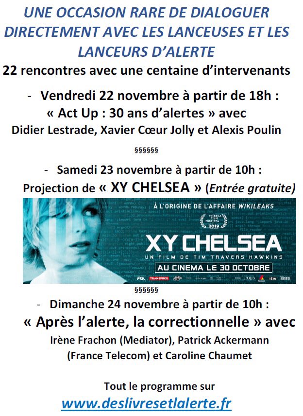 garsbreizoo.bsky.social (@garsbreizoo) on Twitter photo 22/23/24 novembre les lanceuses et lanceurs d'alertes s'expriment, transmettent et dialoguent avec le public au salon deslivresetlalerte.fr
Vendredi 22 à partir de 18h
Samedi 23 à partir de 10h
Dimanche 24 à partir de 10h <a href="/AligreFM/">Aligre FM 93.1</a>
<a href="/AligreFM_radio/">ALIGRE FM OFFICIEL</a>
<a href="/radioparleur/">Radio Parleur</a>
<a href="/minorites/">Didier Lestrade</a> 22/23/24 novembre les lanceuses et lanceurs d'alertes s'expriment, transmettent et dialoguent avec le public au salon deslivresetlalerte.fr
Vendredi 22 à partir de 18h
Samedi 23 à partir de 10h
Dimanche 24 à partir de 10h <a href="/AligreFM/">Aligre FM 93.1</a>
<a href="/AligreFM_radio/">ALIGRE FM OFFICIEL</a>
<a href="/radioparleur/">Radio Parleur</a>
<a href="/minorites/">Didier Lestrade</a>