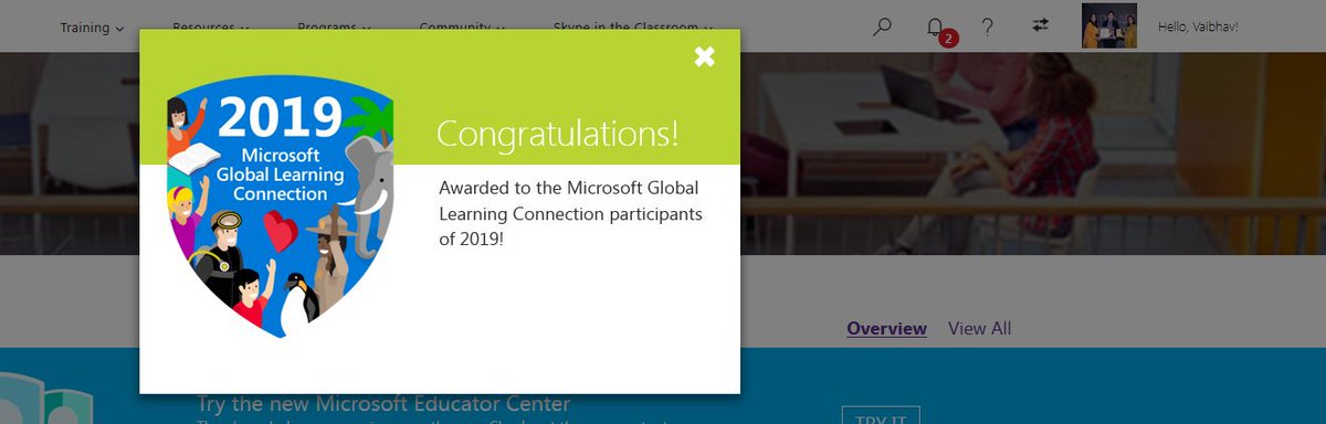 Vaibhavajanta's tweet image. Immensely elated on being awarded the badge for Microsoft Global Learning Connection. Thanks @AnthonySalcito @MeenakshiUberoi  @Deepshikha178  @AmandaCalitz #microsoftgloballearningconnection