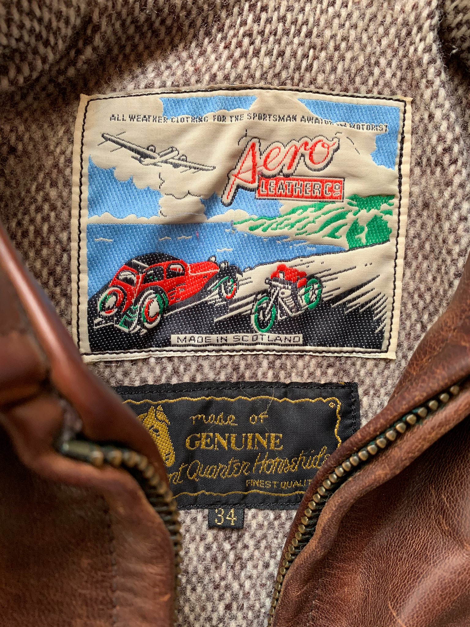 希少 エアロレザー ライダースジャケット 90年代 飛行機タグ