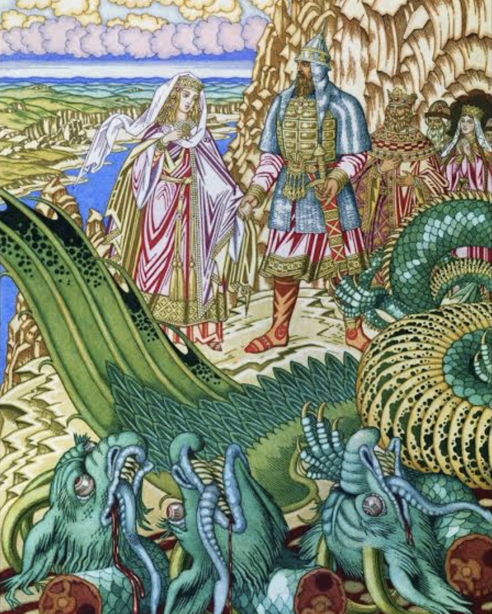 RONINxBIZANTI's tweet photo. Ilya Muromets, Dobrynya Nikitich & Alyosha Popovich are often regarded as the Russian folklore equivalent to King Arthur & the Knights of the Round Table #Russia #Ukraine #Europe #Europa #EuropeanCulture #DefendEvropa https://t.co/8xg8mmzIPK