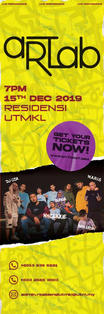 artlab15's tweet photo. Grab your ticket now at  👉👉👉 https://t.co/oRTFxVPOb2 !!!
Presenting:-
@k_clique @warisn9 @djcza 
@bungaisme @mohd_benladin 
15 DECEMBER 2019 (Save The Date !!!) Wait for our announcement for early birds and ticket purchase at  
👉*https://t.co/4eLhP1FYDF* https://t.co/qgLL0BPXFL