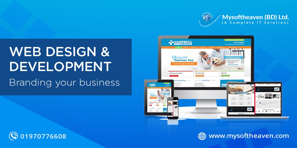 mysoftheaven's tweet image. #Webdesign and development | Branding your business
A website reflects the brand image of a business. #MysoftheavenBDLtd has innovative and revolutionary #web_design_services in Bangladesh. It&apos;s affordable and help to grow your business. 
#website #webdevelopment #webapplication