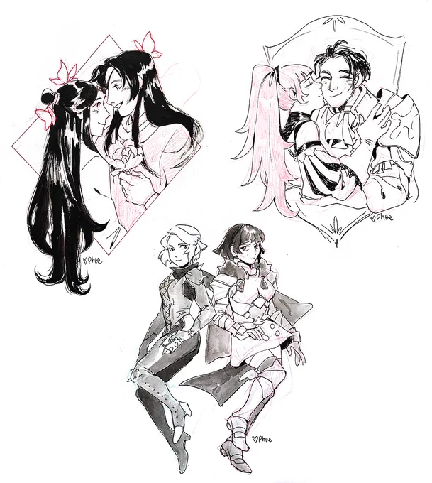 [commission] batch of sketch comms, gonna get these packed up and sent out tonight :D 