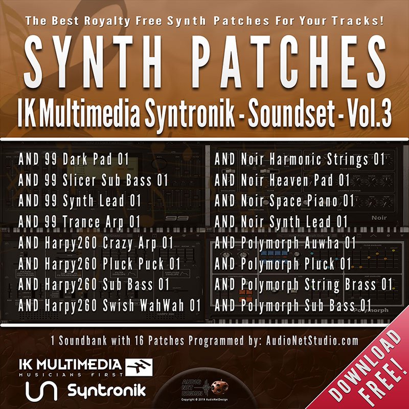 AudioNetDesign's tweet image. Dowload for FREE! 16x #synthpatches for @ikmultimedia
#Syntronik Vol.3 #syntronik99 #Harpy260 #Noir #polymorph #VSTSynth #synth #synthesizer #virtualsynth #Moog #ARP #Polymoog #Yamaha #leadsynth @AudioNetStudio direct download here:
audionetdesign.com/product/synth-…