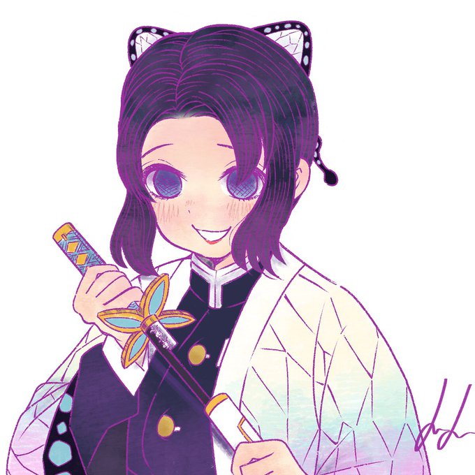 だださんがTwitterに投稿した胡蝶しのぶ(鬼滅の刃)のイラスト。
