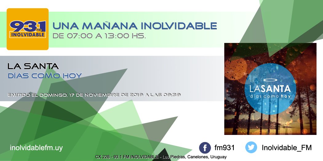 #Suenan los #Éxitos en 93.1 FM Inolvidable #DiasComoHoy, <a href="/LaSanta_Rock/">LA SANTA</a>