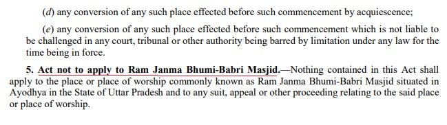'The Places of Worship Act' 1991' prohibits conversion of religious character of a place of worship as existing on the 15th August, 1947.Even jurisdicton of courts was barred.Therefore, there is no way; Hindus can retrieve Kashi & Mathura back from Muslims legally..10/23