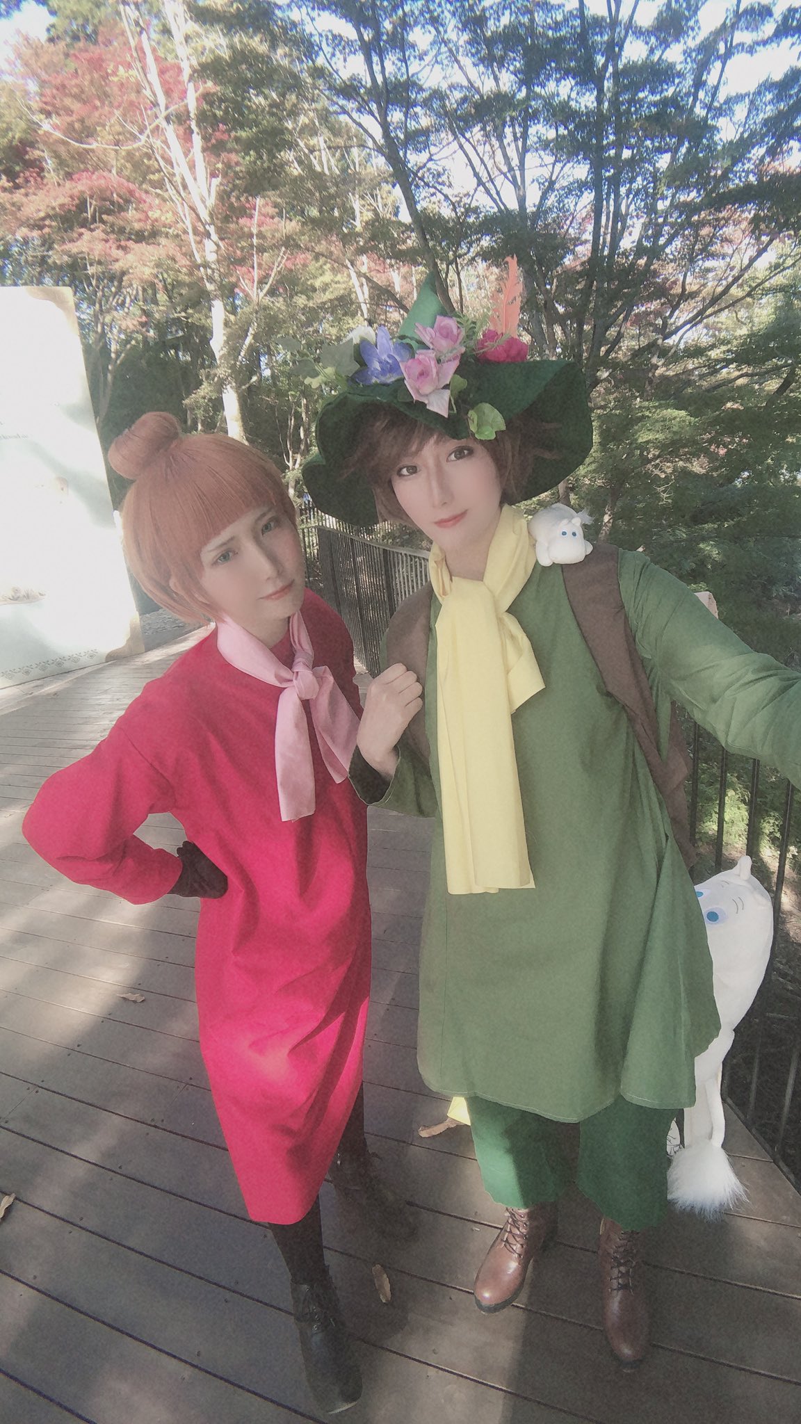 くぅ先輩 ムーミン谷にスナフキンとリトルミィのコスプレで行ってきましたー え ん可愛い ムーミンちゃんと仲間達に会えて幸せすぎて 歩いてたらキャストさんから認知されてた私達 誰よりも楽しんでた