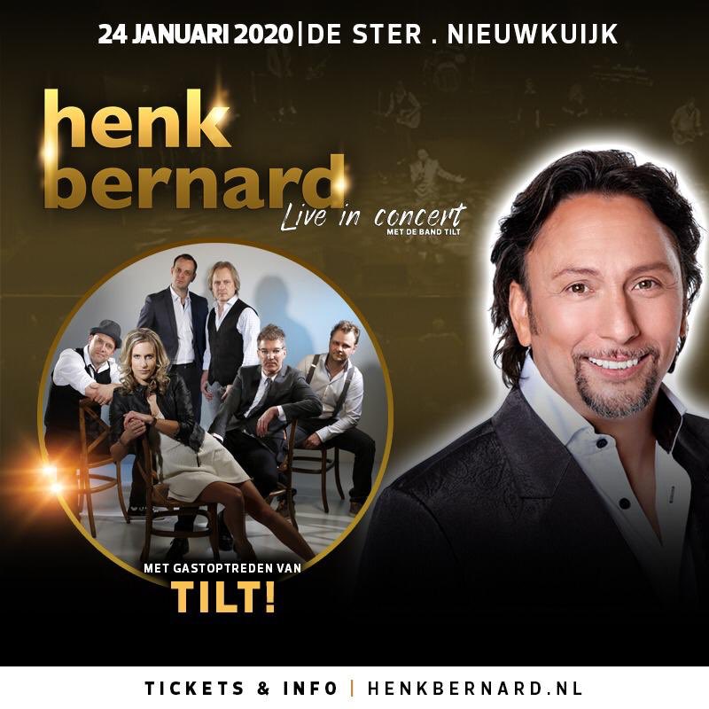 Zet vrijdag 24 januari 2020 in je agenda, want dan gaan we <a href="/HenkBernard/">Henk Bernard</a> begeleiden tijdens zijn live concert in De Ster Nieuwkuijk! Er zijn ook gast-artiesten: o.a. <a href="/Jannesonline/">Jannes</a>, <a href="/stefekkelkampen/">Stef Ekkel</a> en <a href="/helemaalholland/">Helemaal Hollands</a>! Zien we jou ook?! 🎤🤘🏻🔥🎹 

Tickets: bit.ly/HenkBernard-Ti…
