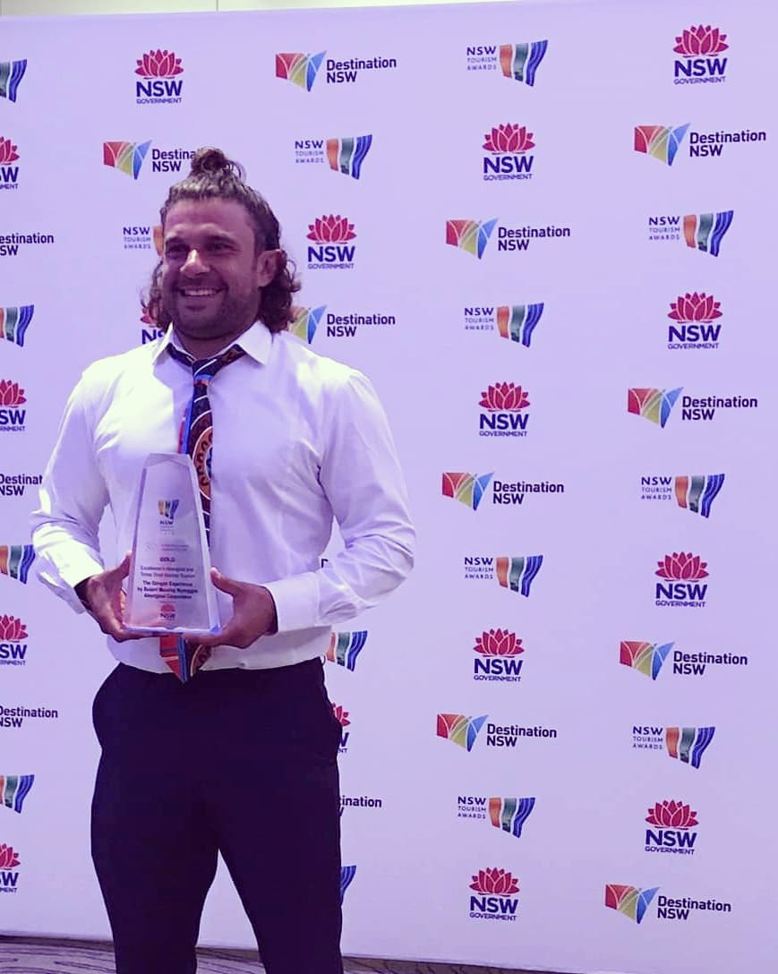 nyanggan's tweet photo. GOLD! Our Giingan Cultural Experience has won the top honours for Excellence in Aboriginal and Torres Strait Islander Tourism at the NSW Tourism Awards 2019! We are heading to the @qantas tourism awards in 2020 #BMNAC #GIINGANCULTURALEXPERIENCE #NSWTA19 #FORESTRYNSW #COFFSCOAST https://t.co/IfbyGr2wXz