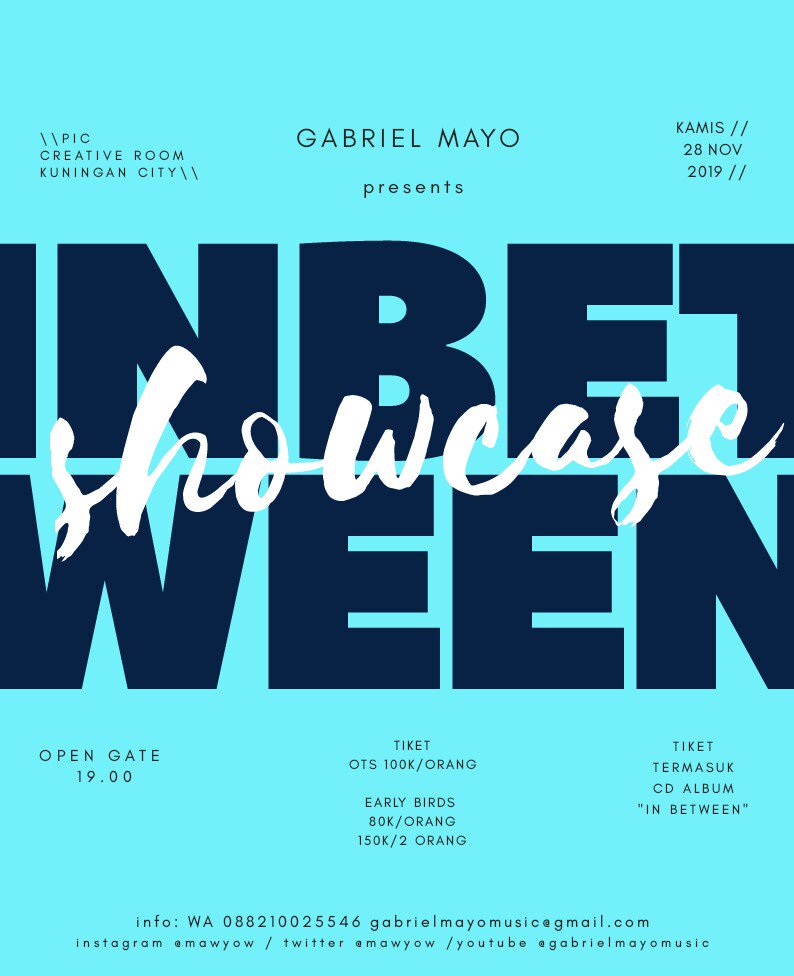 H-11, InBetween Showcase 

Puji Tuhan, hampir 30 orang yang udah nanya2 tiket.. belum ada yang beli sih 😁

Semoga mereka lagi memikirkan untuk ngajak temen-temennya. Amiiinnn 🙏

Selamat hari Minggu, Tuhan berkati selalu!