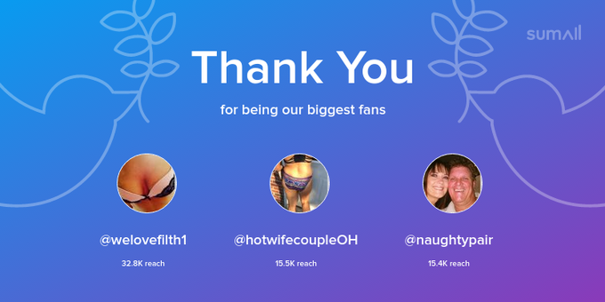Our biggest fans this week: welovefilth1, hotwifecoupleOH, naughtypair. Thank you! via https://t.co/vfXGQ8T5p7<a href="/tag/treat"class="tags"><span>#treat</span></a><a href="/tag/christmas"class="tags"><span>#christmas</span></a><a href="/tag/ideserveit"class="tags"><span>#ideserveit</span></a>