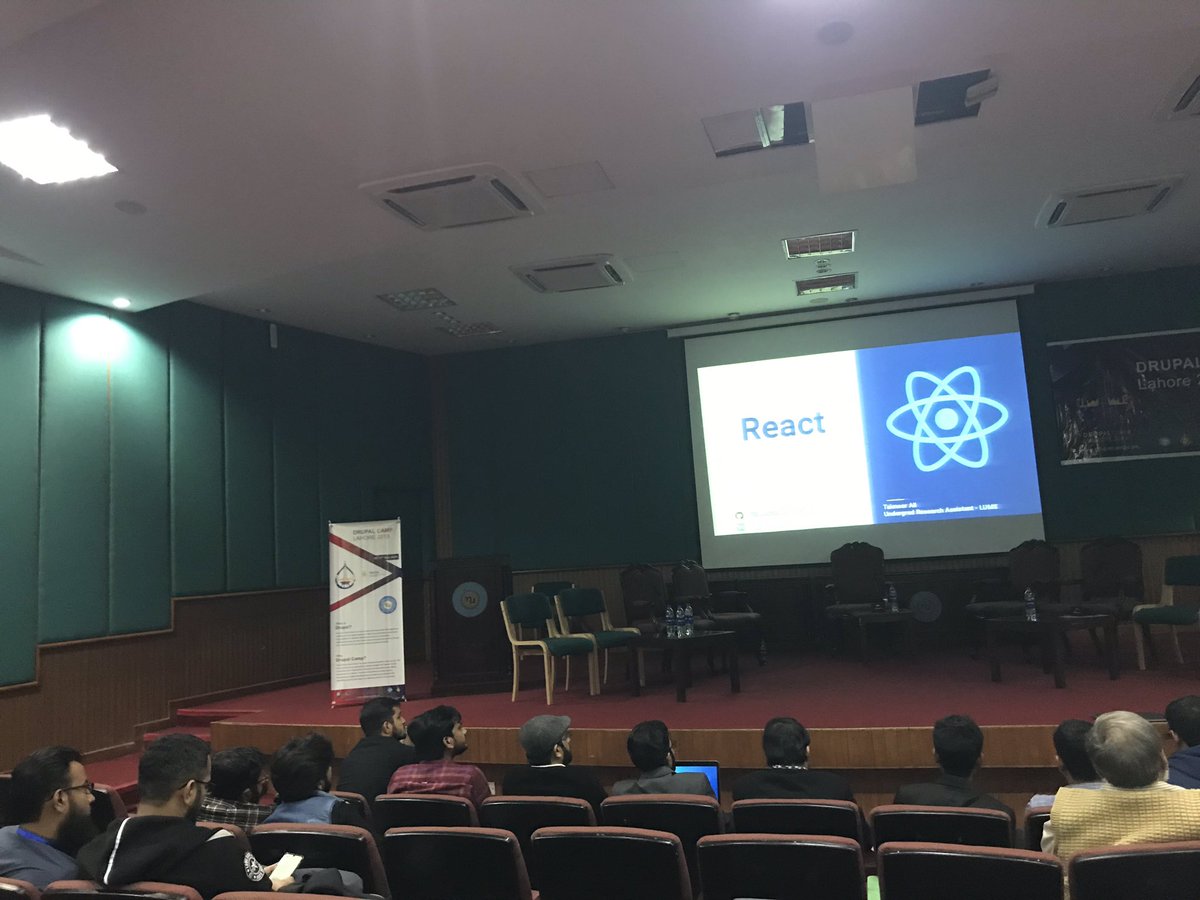 drupakpakistan's tweet image. @reactjs session in #Drupal Camp #Lahore by Taimoor Ali of @facebook Developer Circles Lahore our partners for Drupal Camp Lahore  @drupalassoc #drupalcamplahore #drupalcamp #drupalcamplahore2019