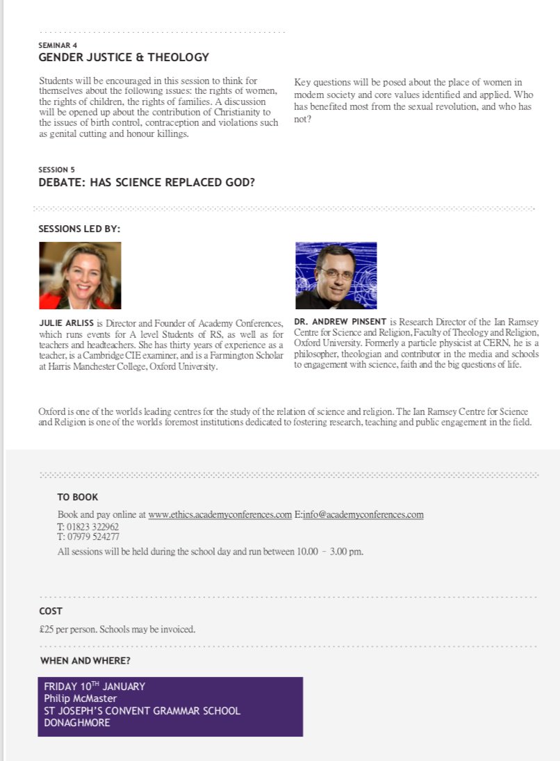 redeptsjs's tweet image. We are delighted to be hosting an A Level Ethics conference on Friday 10th January 2020 and welcome students from across Northern Ireland to attend. See below for more information. To book your students on the course please follow the link below: ethics.academyconferences.com