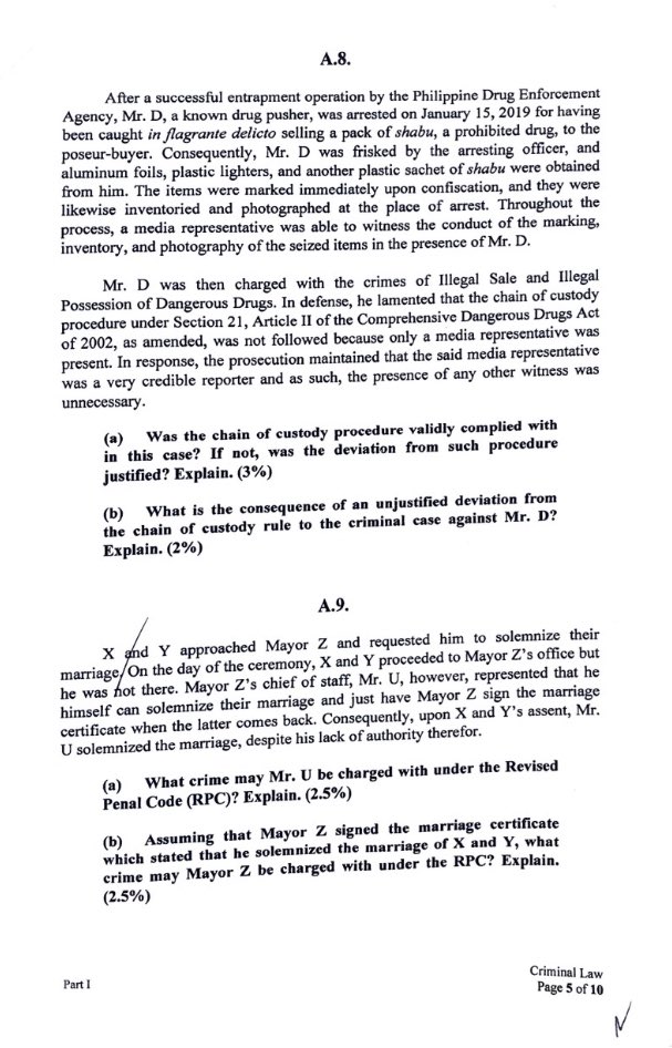 iamYourHonor's tweet photo. CRIMINAL LAW QUESTIONNAIRE #BAR2019 #BernaBar2019 #BarExam2019 #BarOps2019 #CriminalLawBar2019 https://t.co/y7pfG7EOxm