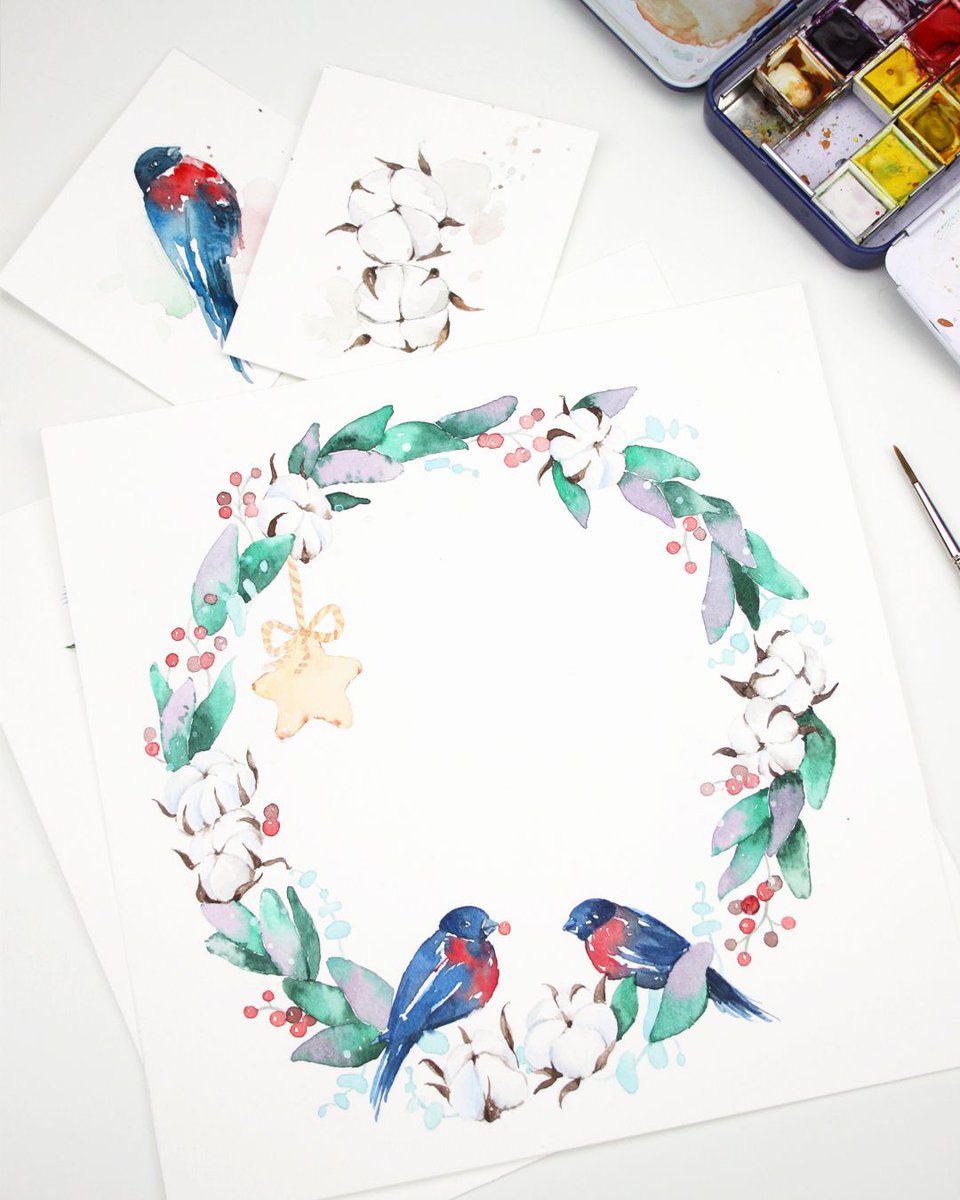 ¡Ultimo día para inscribirte en el curso online "Navidad en acuarela" que imparto en <a href="/colmenacraft/">Colmena Craft</a> buff.ly/2Ngfm3j