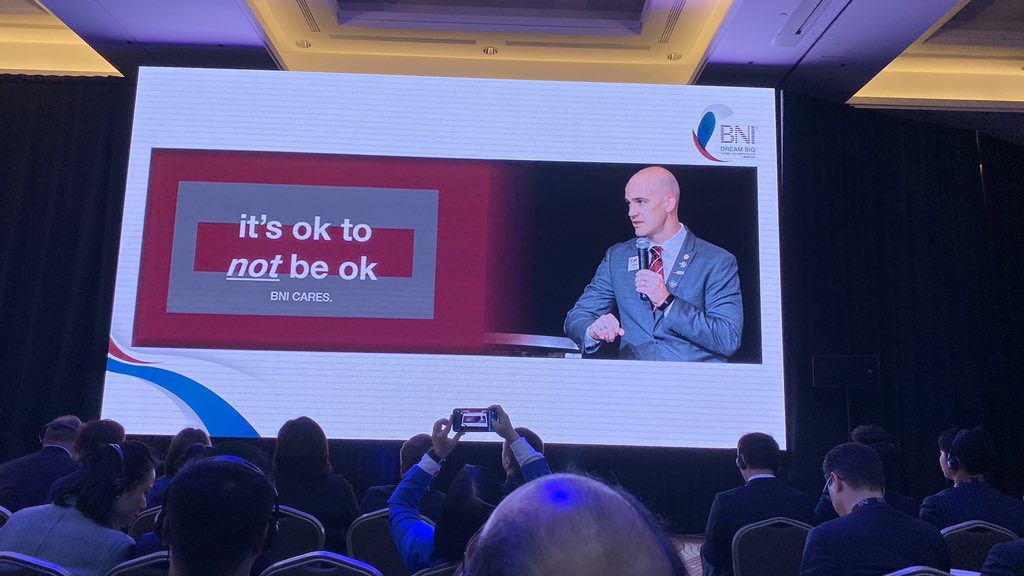 Lady_Eccles's tweet photo. It made me very happy to see these at the #BNIGC19 in Poland.  When we get involved in BNI we create a great supportive business network. We also create a personal network - we just need to talk AND listen, sometimes to what’s not being said! #ItsOkNotToBeOk #itsgoodtotalk https://t.co/PdvqCdDcly