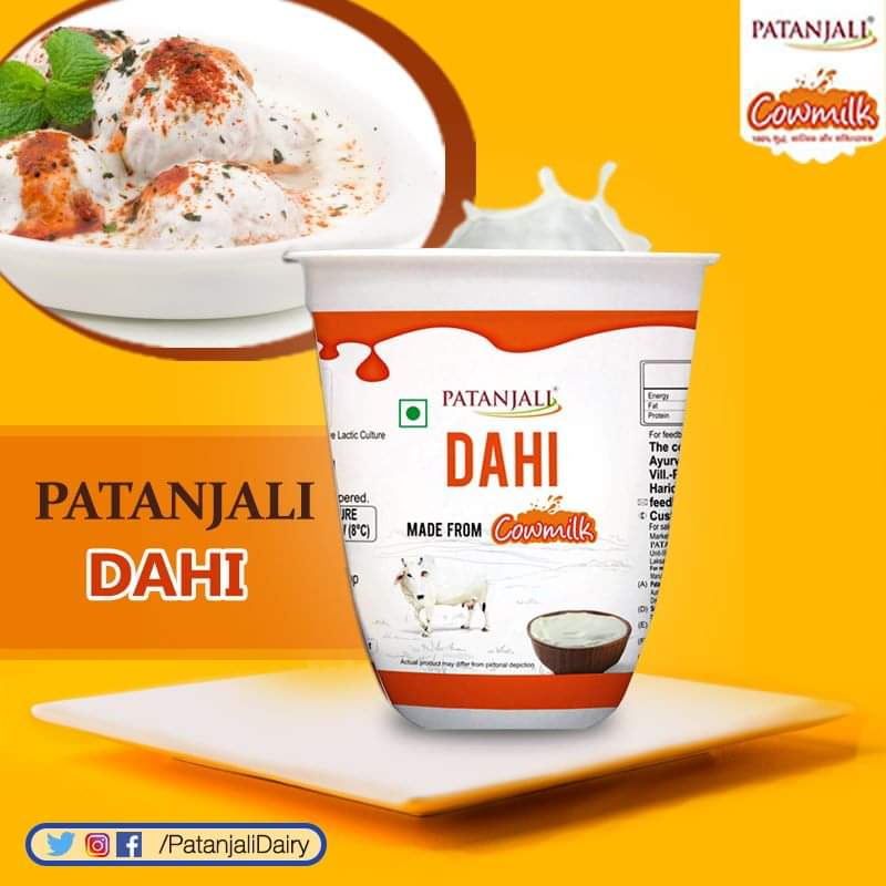 PatanjaliDairy's tweet photo. Bring home creamier and tastier Patanjali Dahi and give yourself a healthy treat. It is a rich source of Calcium and Vitamin D.
#WeSupportPatanjaliProducts #Salute_बाबा_रामदेव https://t.co/9JooOZaZpG