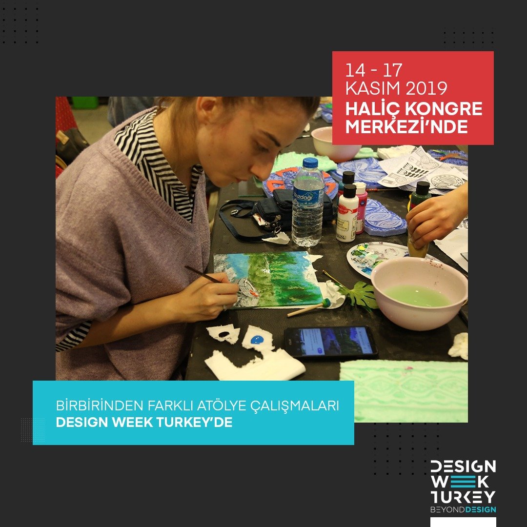 DesignWeekTR's tweet photo. Birbirinden farklı atölyeler Design Week Turkey'de sizleri bekliyor.
#tasariminotesi
#beyonddesign
#turkiyetasarimhaftasi
#DesignTurkey
#DWT2019
#DesignWeekTurkey
@turkihracat https://t.co/5670giwy6w