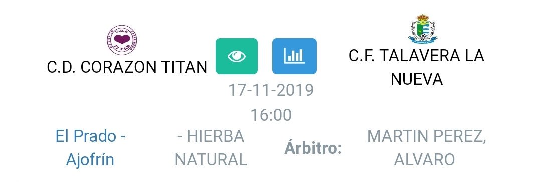 ¡Hoy a las 16:00h. partido frente a Corazón Titán! #VamosTalaverilla